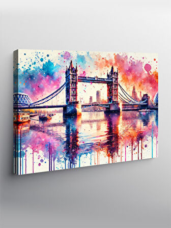 Kanvas Tablo Renkli Londra Köprüsü
