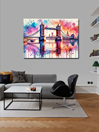 Kanvas Tablo Renkli Londra Köprüsü