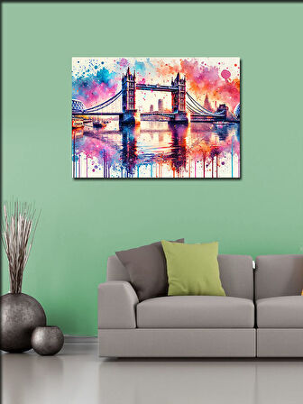 Kanvas Tablo Renkli Londra Köprüsü