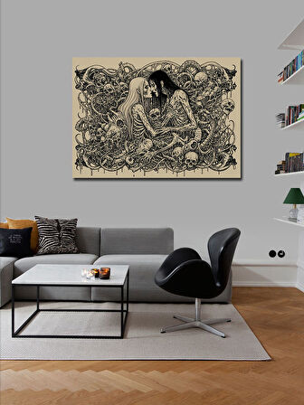 Kanvas Tablo Mitolojik Aşıklar Deseni