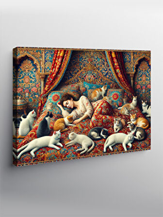 Kanvas Tablo Renkli Hayvan Deseni