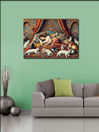 Kanvas Tablo Renkli Hayvan Deseni