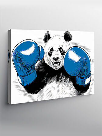 Kanvas Tablo Boks Eldivenli Panda
