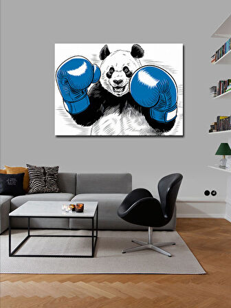 Kanvas Tablo Boks Eldivenli Panda