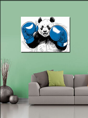 Kanvas Tablo Boks Eldivenli Panda