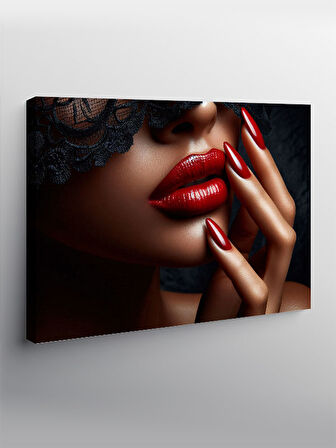 Kanvas Tablo Kırmızı Dudak Gölgesi