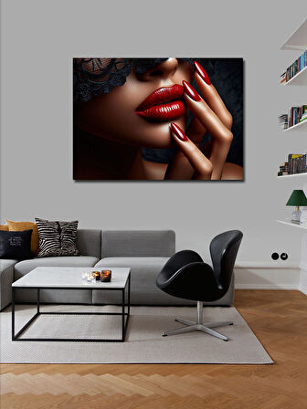 Kanvas Tablo Kırmızı Dudak Gölgesi
