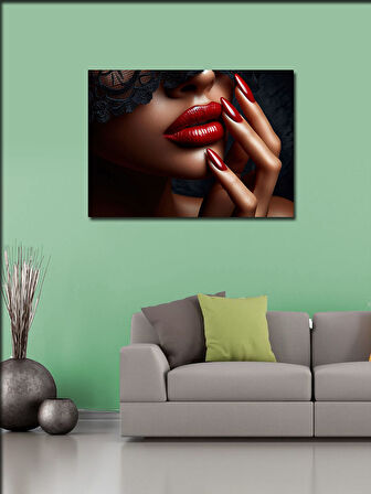 Kanvas Tablo Kırmızı Dudak Gölgesi