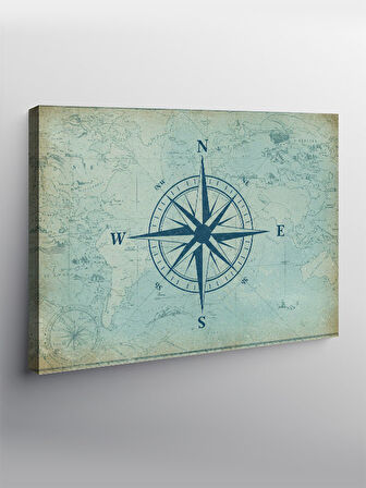 Kanvas Tablo Pusula Ve Harita