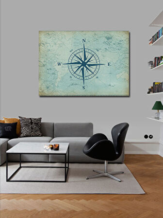 Kanvas Tablo Pusula Ve Harita