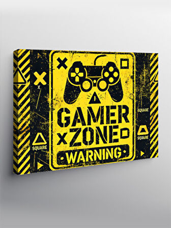 Kanvas Tablo Gamer Uyarı Posteri