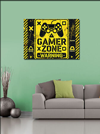 Kanvas Tablo Gamer Uyarı Posteri