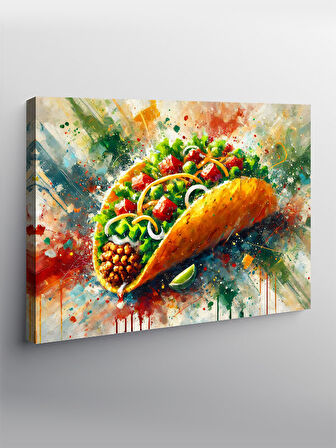 Kanvas Tablo Baharatlı Taco Lezzeti