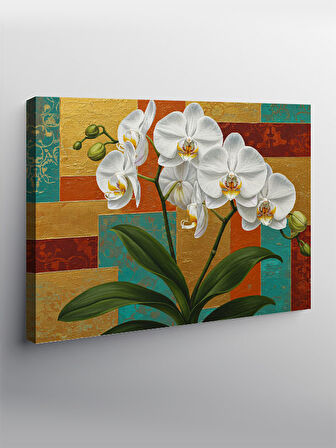 Kanvas Tablo Beyaz Orkide Çiçekleri