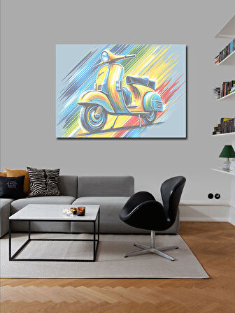 Kanvas Tablo Retro Vespa Rüzgarı