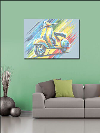 Kanvas Tablo Retro Vespa Rüzgarı