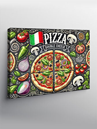 Kanvas Tablo Lezzetli Pizza Festivali