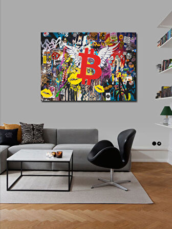 Kanvas Tablo Bitcoin Ve Sokak Sanatı