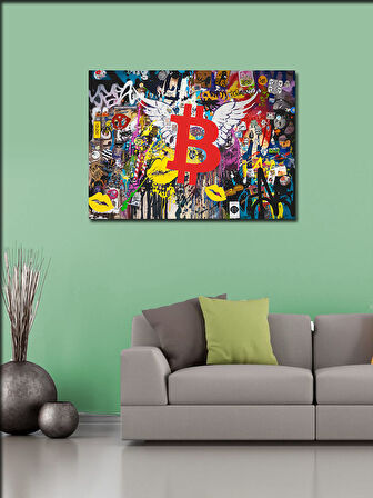 Kanvas Tablo Bitcoin Ve Sokak Sanatı