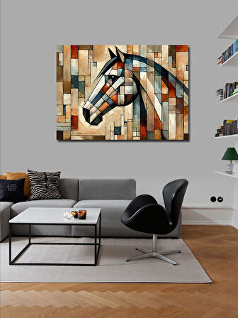 Kanvas Tablo Geometrik At Deseni