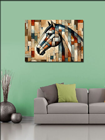 Kanvas Tablo Geometrik At Deseni