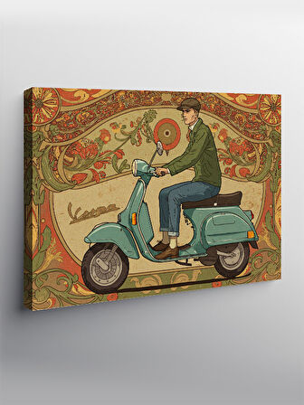 Kanvas Tablo Vintage Vespa Gezisi