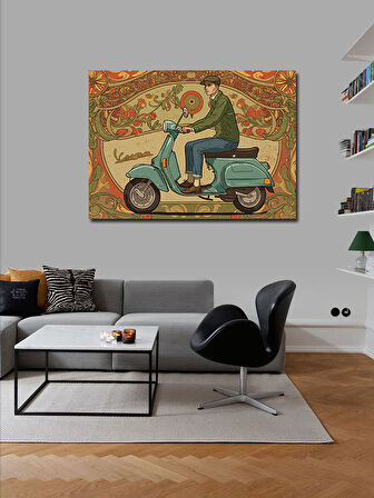 Kanvas Tablo Vintage Vespa Gezisi