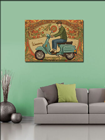 Kanvas Tablo Vintage Vespa Gezisi