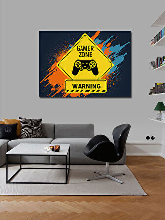 Kanvas Tablo Gamer Zone Uyarısı