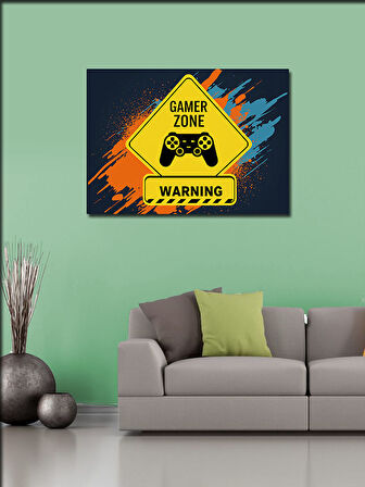 Kanvas Tablo Gamer Zone Uyarısı