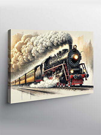 Kanvas Tablo Nostaljik Buharlı Tren
