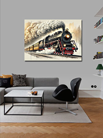 Kanvas Tablo Nostaljik Buharlı Tren