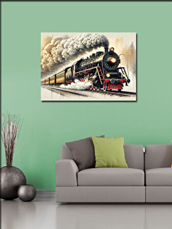 Kanvas Tablo Nostaljik Buharlı Tren