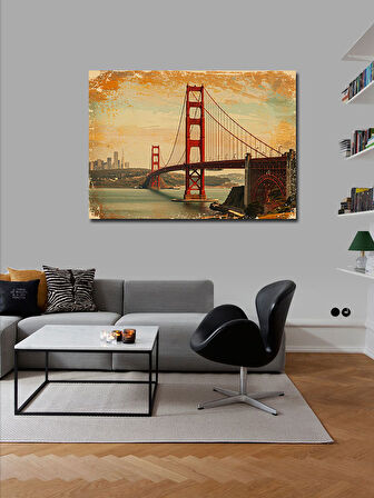 Kanvas Tablo Golden Gate Bridge'İn Gün Batımı