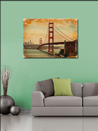 Kanvas Tablo Golden Gate Bridge'İn Gün Batımı