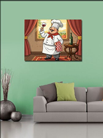 Kanvas Tablo Şefin Gururu: Şarap Ve Yemek