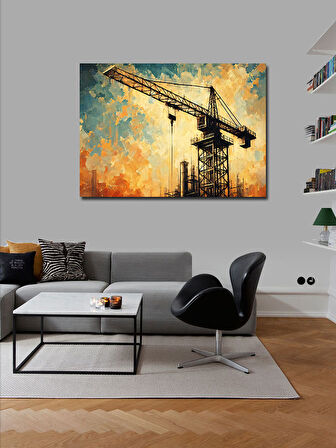 Kanvas Tablo Gökyüzüne Uzanan Vinç