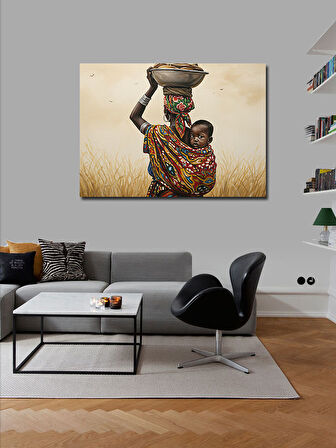 Kanvas Tablo Afrika Anneliği: Sevgi Ve Bağlılık