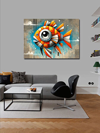 Kanvas Tablo Soyut Balık Ve Sanat