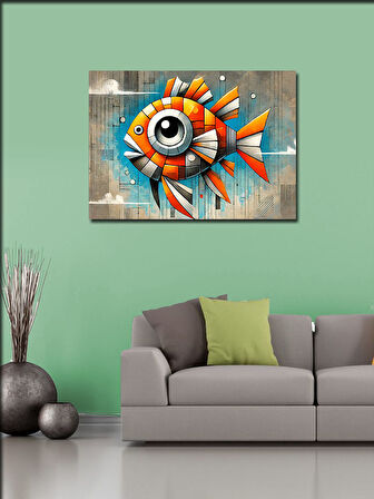 Kanvas Tablo Soyut Balık Ve Sanat