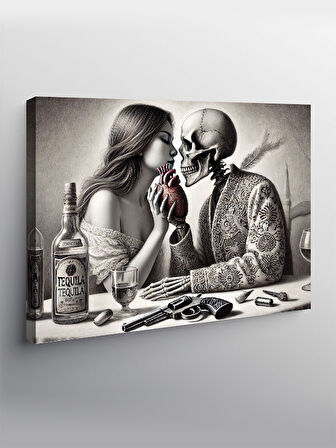 Kanvas Tablo Aşk Ve Viski: Zıtlıkların Uyumu