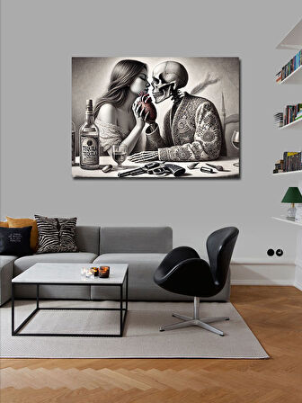 Kanvas Tablo Aşk Ve Viski: Zıtlıkların Uyumu