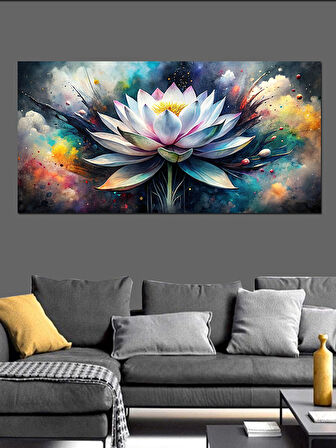 Kanvas Tablo Mavi Ve Mor Lotus