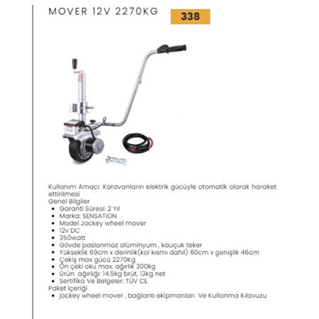 Jockey Wheel Mover 12V 2270 kg Yatek Karavan Tekne