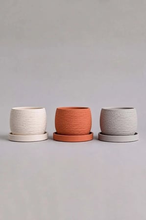 Dekoratif Beton Saksı V-127-AÇİK GRİ