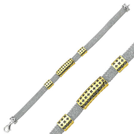 925 Ayar Gümüş Taşlı File Bileklik