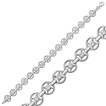 925 Ayar Gümüş Yuvarlak Su Yolu Bileklik