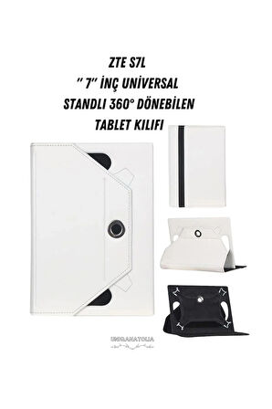 ZTE S7L - 7"  Universal Standlı 360° Dönebilen Tablet Kılıfı