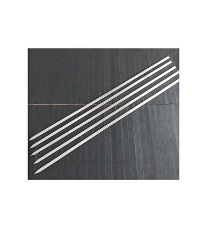 EKONOMİ DÜNYASI KROM İNCE YASSI ŞİŞ KUŞBAŞI ŞİŞİ 10 ADET UZUNLUK 45 CM ENİ 0.5CM KALINLIK 1.5 ML.