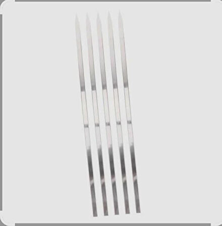 EKONOMİ DÜNYASI KROM İNCE YASSI ŞİŞ KUŞBAŞI ŞİŞİ 10 ADET UZUNLUK 45 CM ENİ 0.5CM KALINLIK 1.5 ML.